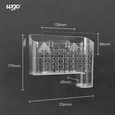 Panier en plastique de bureau de Holder For Kitchen de chariot de salle de bains de bâti sans dommage de mur