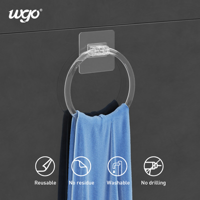 Autocollant sans dommage en plastique blanc de PVC de Ring Holder 5KG de serviette d'OIN 9001