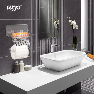 Dispensateur de rouleaux de papier toilette monté sur le mur avec étagère de rangement de téléphone