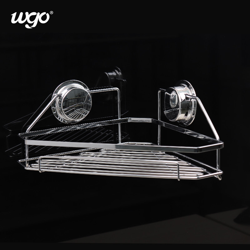 Étagère lavable libre de coin de Bath de rouille d'acier inoxydable de WGO tenant fortement la puissance
