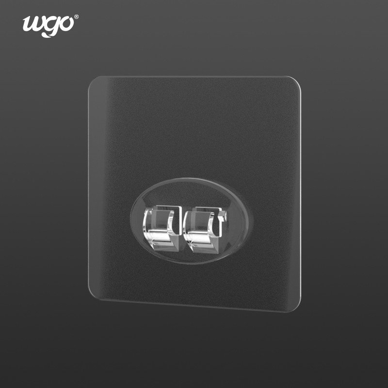 Le bâton collant transparent de boucle de WGO sur l'adhésif de support de balai de mur d'étagère de douche accroche clair/argent