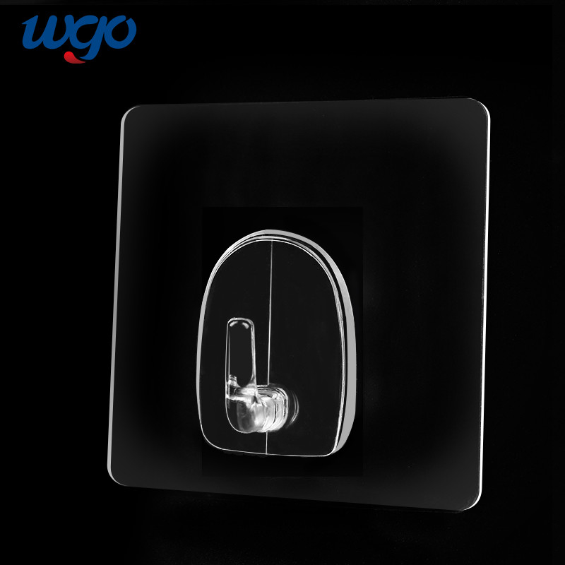 WGO Double Face Adhésif Crochet Mur Crochet Cintre Pour Manteaux Chapeaux Serviettes Clés Vêtements Porte Suspendus Décor À La Maison