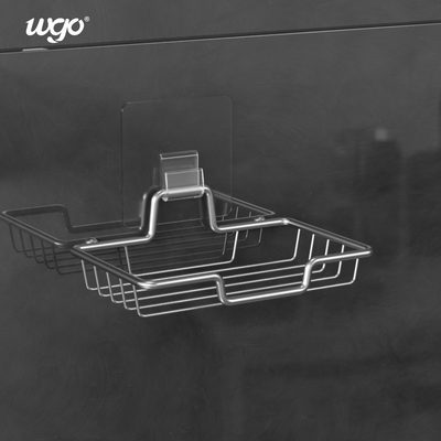 Porte-savon auto-adhésif en acier distributeur de porte-éponge accessoire de salle de bain porte-savon mural