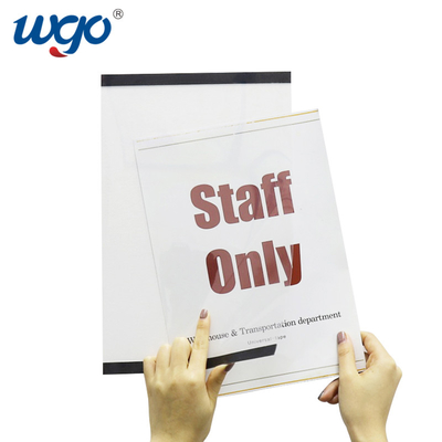 A4 matière plastique de signe de 210mm x de 297mm de support d'espace libre fixé au mur d'ODM